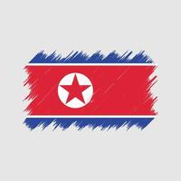 pincel de bandeira da coreia do norte. bandeira nacional vetor