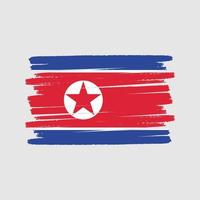 pincel de bandeira da coreia do norte. bandeira nacional vetor