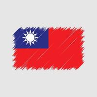 pinceladas de bandeira de taiwan. bandeira nacional vetor