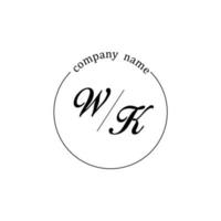 inicial wk logotipo monograma carta minimalista vetor