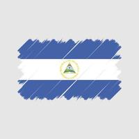 pincel de bandeira da nicarágua. bandeira nacional vetor