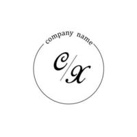 inicial cx logotipo monograma carta minimalista vetor