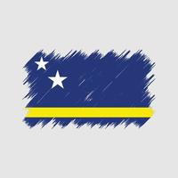 pincel de bandeira de curaçao. bandeira nacional vetor