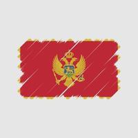 escova de bandeira de montenegro. bandeira nacional vetor