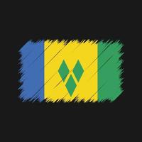 São Vicente e Granadinas sinalizam pinceladas. bandeira nacional vetor