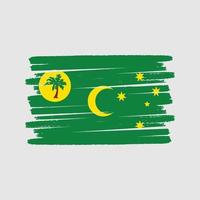 escova de bandeira das ilhas cocos. bandeira nacional vetor