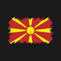 pincel de bandeira da macedônia do norte. bandeira nacional vetor