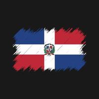 pincel de bandeira da república dominicana. bandeira nacional vetor