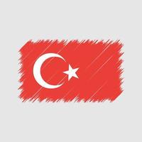 pinceladas de bandeira da turquia. bandeira nacional vetor