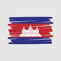 escova de bandeira do camboja. bandeira nacional vetor