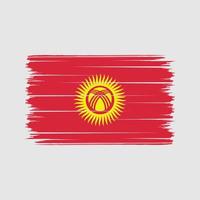 pinceladas de bandeira do Quirguistão. bandeira nacional vetor