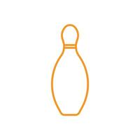 ícone de linha de pino de boliche vetor laranja eps10 isolado no fundo branco. símbolo de bowling skittle em um estilo moderno simples e moderno para o design do seu site, logotipo, pictograma e aplicativo móvel