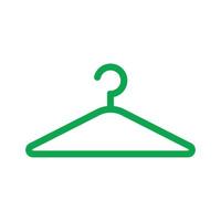 eps10 verde vetor linha de cabide arte isolada no fundo branco. símbolo de cabide em um estilo moderno simples e moderno para o design do seu site, logotipo, pictograma, interface do usuário e aplicativo móvel