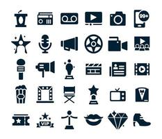 coleção de ícones de cinema e celebridades vetor