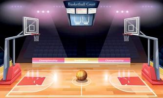 ilustração de desenho animado de quadra de basquete vetor