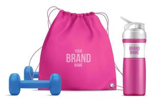 conceito de design de fitness com cordão rosa vetor