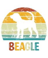 engraçado beagle vintage retro pôr do sol silhueta presentes amante de cães proprietário de cães camiseta essencial vetor