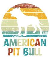 engraçado pit bull americano vintage retro pôr do sol silhueta presentes amante de cães proprietário de cães camiseta essencial vetor