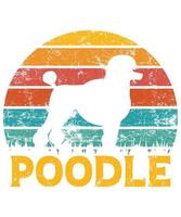 engraçado poodle vintage retrô pôr do sol silhueta presentes amante de cães proprietário de cães camiseta essencial vetor