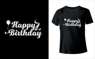 design de camiseta ou design de camiseta de tipografia de feliz aniversário com vetor editável