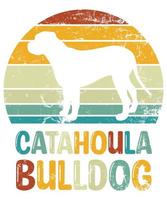 engraçado catahoula bulldog vintage retro pôr do sol silhueta presentes amante de cães proprietário de cães camiseta essencial vetor