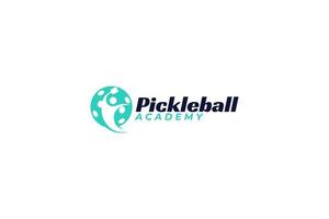 logotipo da academia pickleball para qualquer negócio, especialmente para treinamento esportivo, equipe, clube, comunidade, etc. vetor