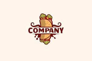 logotipo burrito para qualquer negócio, especialmente para alimentos e bebidas, food truck, restaurante, café, etc. vetor