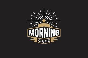 logotipo do café da manhã com uma xícara de café e estrela em ascensão para qualquer negócio, especialmente para café, cafeteria, restaurante, etc. vetor