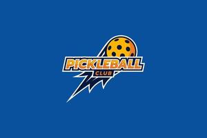 logotipo simples do clube de pickleball que parece atraente e dinâmico. vetor