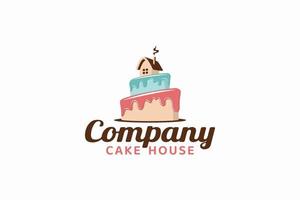 logotipo da casa do bolo para qualquer negócio, especialmente para padaria, confeitaria, loja, café, restaurante, etc. vetor
