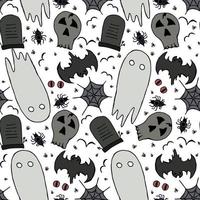 padrão de halloween sem costura. fundo de dia das bruxas doodle vetor