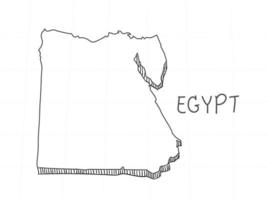 mão desenhada do mapa 3d do Egito sobre fundo branco. vetor