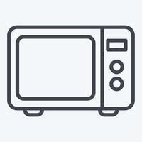 ícone de microondas. adequado para o símbolo de aparelhos de cozinha. estilo de linha. design simples editável. vetor de modelo de design. ilustração simples