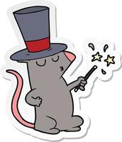adesivo de um mágico de rato de desenho animado vetor