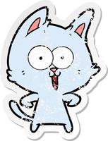 vinheta angustiada de um gato de desenho animado engraçado vetor