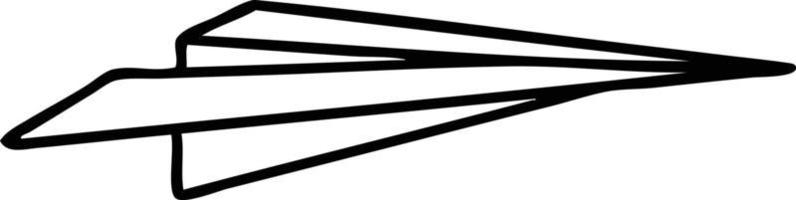 desenho de linha avião de papel de desenho animado vetor