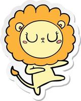 adesivo de um leão de desenho animado dançando vetor