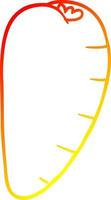cenoura de desenho de desenho de linha de gradiente quente vetor