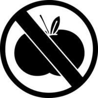 símbolo plano sem sinal de frutas permitidas vetor
