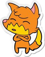 adesivo de uma raposa de desenho animado vetor