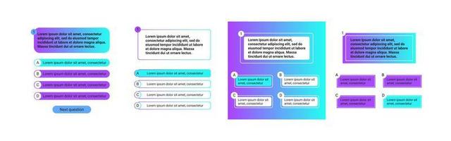 Layout vetorial da pergunta do quiz com escolha do menu de texto modelo de  gradiente do programa de tv do menu do jogo
