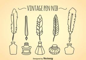 Coleção Vintage Nib Pen vetor