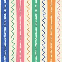 étnico tribal geométrico folk indiano escandinavo cigano mexicano boho africano ornamento textura padrão sem costura ziguezague linha de pontos listras verticais impressão colorida têxteis fundo ilustração vetorial vetor