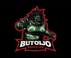 design de logotipo de mascote buto ijo vetor