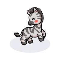 desenho de zebra bebê feliz fofo vetor