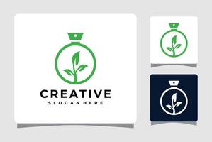 inspiração de design de modelo de logotipo de laboratório verde vetor