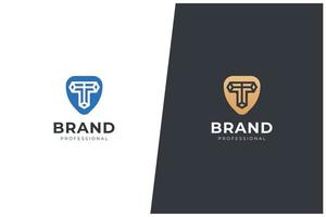 t carta logotipo vetor conceito ícone marca registrada. marca de logotipo universal t