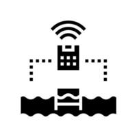 ilustração vetorial de ícone de glifo doméstico inteligente de controle de piscina de água vetor