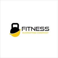 ícone de kettlebell logotipo da empresa de marketing de fitness vetor