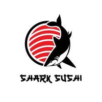 modelo de vetor de logotipo de sushi de tubarão 01